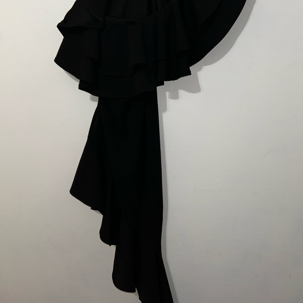 Elegant Black Ruffled Gown